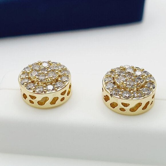 "14K Gold Plated Cubic Zircon Earrings, EVBRS409 - Picture 8 of 9